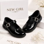 NEW GIRL GLOSSY SCHOOL SHOE